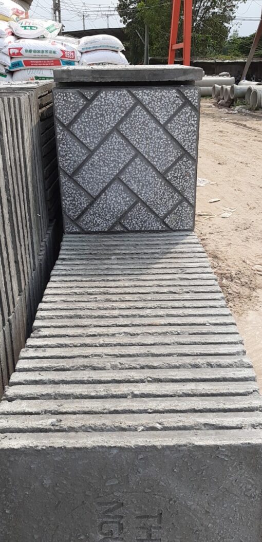 Gạch vỉa hè 400x400x30 mẫu xéo